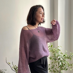 Pavučinka. Kid mohér a hedvábí. Lehký svetr