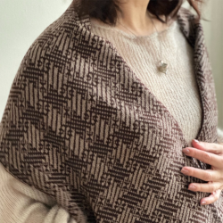 Šála ze 100% merino vlny s kostkovaným vzorem