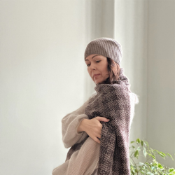 Šála ze 100% merino vlny s kostkovaným vzorem