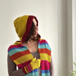 Pletené kapuce s šálou a...