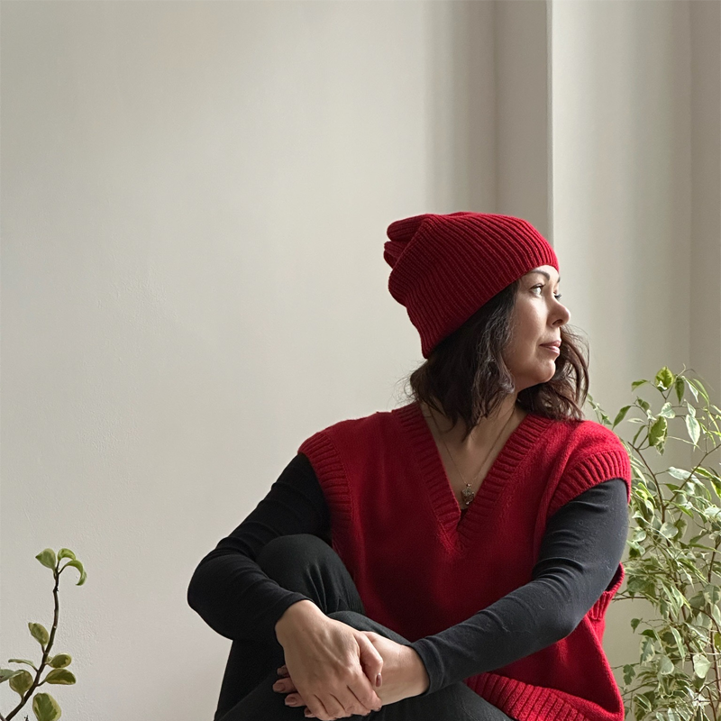 Merino-kašmírová vesta V – různé barvy