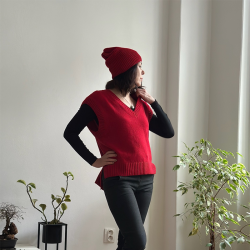 Merino-kašmírová vesta V – různé barvy